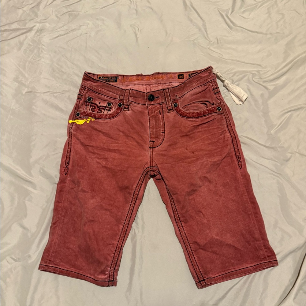Rock Revival Red Denim Shorts these are awesome size 34 great feel and look